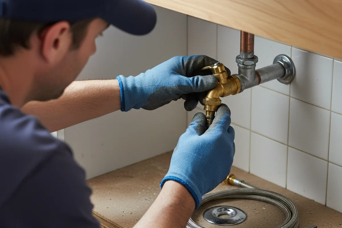 Shutoff valve and fitting work during Well Pump Repair in Blaine